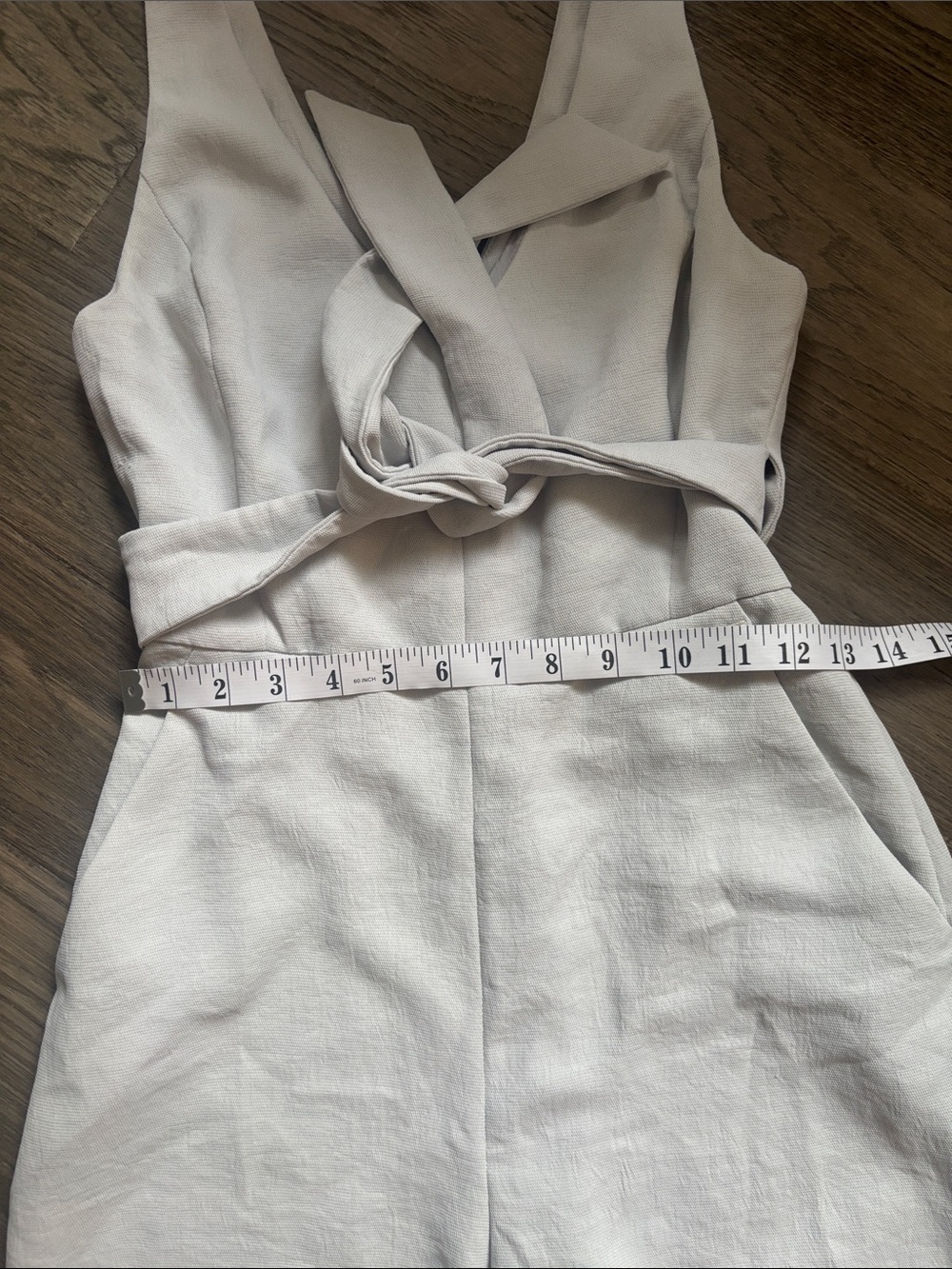 Aritzia | Wilfred Ecoulement Jumpsuit V Neck Tie Air Light Blue/Grey Size 2 - Picture 7 of 15